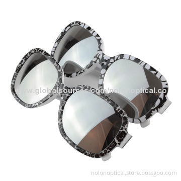 Black/White Pattern HD Printed Sunglasses with Brown Lens